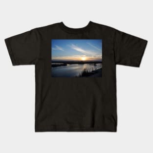 Breathtaking sunset in Danube Delta, Romania, in a summer day Kids T-Shirt